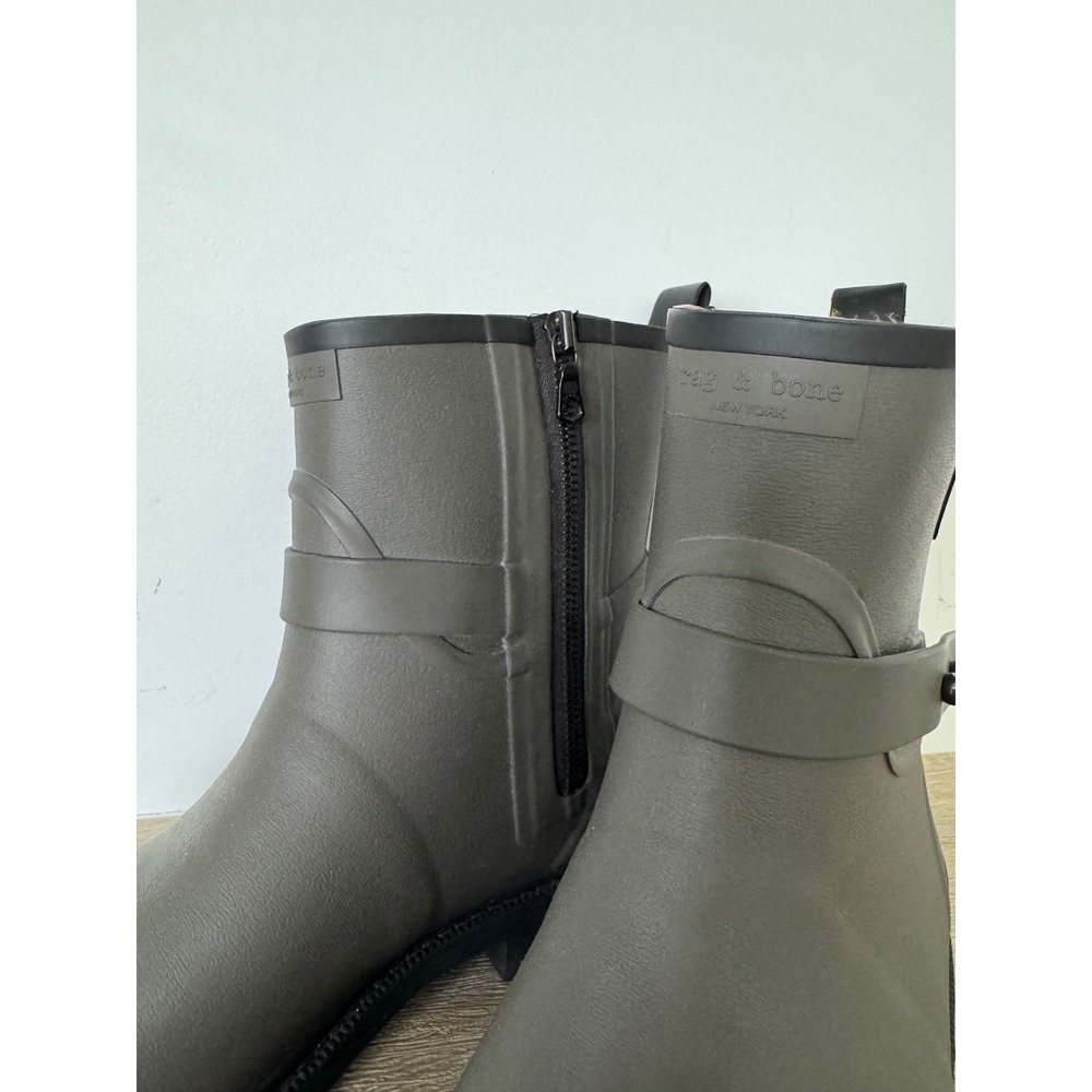 Rag & Bone Moto Rain Boots Smoke Ankle Booties Size 41 - Picture 3 of 12